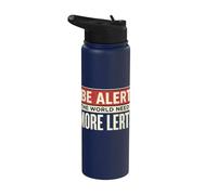 Be Alert The World Needs More Lerts Funny Pun Humor Dad Joke Stainless Steel Insulated Water Bottle