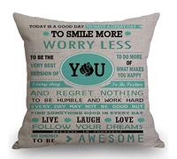 Be Awesome Inspirational Motivational Happiness Quotes Pillowcase Personalized Throw Pillow Case Reversible Cushion Cover For Sofa Living Room Sofa Chair 45X45Cm