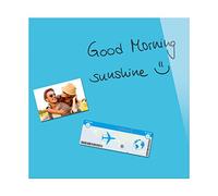 Be!Board B1103 Magnetic Glass Board / Magnetic PinBoard / WhiteBoard / Dry Wipe Board, 45 x 45 cm, Blue