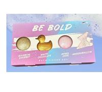 Be Bold Bath Fizzer Gift Set - 4 Piece Bath Bomb Collection with Rainbow Sherbet, White Chocolate Duck, Angel Cake & Marshmallow Shapes - Fun Relaxing Bath Time Treats -A52