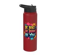 Be Bold Be Brave Be You Motivational Quotes Stainless Steel Insulated Water Bottle