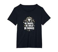 Be Brave, Be Bold, Be Badass - Lion Inspiration T-Shirt, Women's Plus, Black, 1X