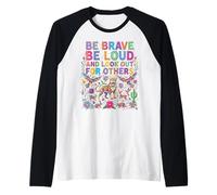 Be Brave Be Loud Look Out for Others Political Resistance Raglan Baseball Tee