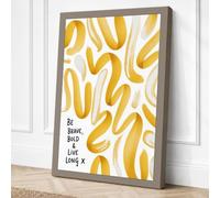 Be Brave, Bold & Live Modern Canvas Wall Art Print 18x12 Inch (46 x 30 cm)