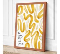 Be Brave, Bold & Live Modern Canvas Wall Art Print 24x16 Inch (61 x 41 cm)
