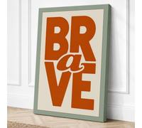 Be Brave Declared Typography Canvas Wall Art Print 18x12 Inch (46 x 30 cm)