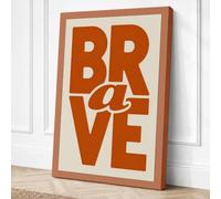 Be Brave Declared Typography Canvas Wall Art Print 30x20 Inch (76 x 51 cm)