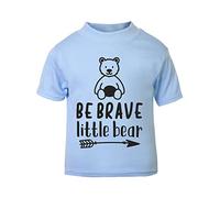 Be Brave Little Bear (Nordic Style) Statement [BBY5] Short Sleeve Cotton Toddler t Shirt, 1-2 Years, Pastel Blue