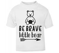 Be Brave Little Bear (Nordic Style) Statement [BBY5] Short Sleeve Cotton Toddler t Shirt, 1-2 Years, White