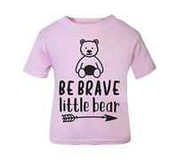 Be Brave Little Bear (Nordic Style) Statement [BBY5] Short Sleeve Cotton Toddler t Shirt, 2-3 Years, Pastel Pink