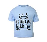 Be Brave Little Fox (Nordic Style) Statement [BBY5] Short Sleeve Cotton Toddler t Shirt, 1-2 Years, Pastel Blue