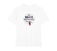 Be Brave Make Your Mark Inspirational Artist Motto T-Shirt, Men's Big and Tall, White, 3X Tall