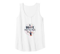 Be Brave Make Your Mark Inspirational Artist Motto Tank Top, Women, White, M