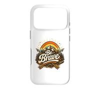 Be Brave Retro Floral Inspirational Positive Message Case for iPhone 17 Pro