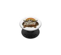 Be Brave Retro Floral Inspirational Positive Message PopSockets Adhesive PopGrip