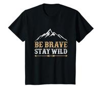 Be Brave Stay Wild Nature Lover Retro Vintage Camper Quote T-Shirt