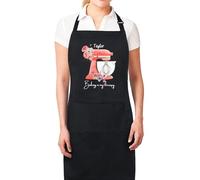 Be Buz Baking Is My Therapy Personalised Baking Apron with Watercolor Flowers, Custom Baking Apron with Adjustable Straps, Gift for Him Her, Aprons for Women Mother, Christmas (Vivid Red)