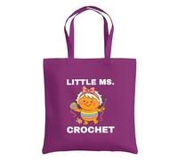Be Buz Crochet Tote Bag, Cotton Shopping Bag for Yarn and Crafts, Groceries and Everyday Use Reusable Tote (Magenta)