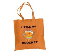 Be Buz Crochet Tote Bag, Cotton Shopping Bag for Yarn and Crafts, Groceries and Everyday Use Reusable Tote (Orange)