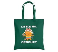 Be Buz Crochet Tote Bag, Cotton Shopping Bag for Yarn and Crafts, Groceries and Everyday Use Reusable Tote (Kelly Green)