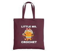 Be Buz Crochet Tote Bag, Cotton Shopping Bag for Yarn and Crafts, Groceries and Everyday Use Reusable Tote (Burgundy)