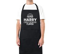 Be Buz Custom Chief Burger Flipper Apron Kitchen Apron Gift for Him Her Aprons for Mens Dad Apron Chef Apron Kitchen Apron BBQ Apron Father Day Gift Black Apron