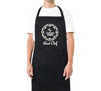 Be Buz Custom Head Chef Apron Personalised Chef Grill Apron Gift for Him Her for Mens and Womens Dad Kitchen BBQ Father Day Gift Black Apron