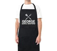 Be Buz Custom Name Grill Master Apron Personalised Aprons Grill Apron Gift for Him Her Aprons for Mens Dad Apron Chef Apron Kitchen Apron BBQ Apron Father Day Gift Black Apron