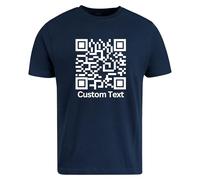 Be Buz Custom QR Code T-Shirt Personalized Customizable Tee Design Your Own Shirt for Men and Women (UK, Alpha, S, Regular, Regular, Navy Blue)