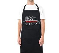Be Buz Customise Any Text Any Photo Any Colour Printed Apron For Kitchen BBQ grill chef Aprons for Men Women Create Personalised Apron with Pockets Custom Apron gift for Him Her (Design 1)
