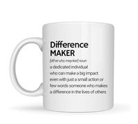 Be Buz Difference Maker Coffee Mug - Inspirational Definition Gift - 11oz Ceramic Motivational Cup for Teacher, Mentor, Leader, Coach (White)