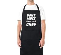 Be Buz Don't Mess With The Chef Funny Aprons for men Printed Apron Gift for Her Chef Apron Kitchen Apron BBQ Apron Gift Baking Apron Father Day Gift