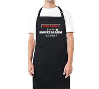Be Buz Don't Panic I Use The Smoke Alarm as a Timer Funny Aprons for men Printed Apron Gift for Her Chef Apron Kitchen Apron BBQ Apron Gift Baking Apron Father Day Gift
