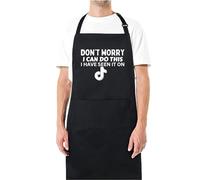 Be Buz Don't Worry I Can Do This I Have Seen It On TikTok Funny Aprons for men Printed Apron Gift for Her Chef Apron Kitchen Apron BBQ Apron Gift Baking Apron Father Day Gift