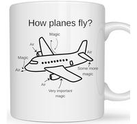 Be Buz Funny How Planes Fly Mug - Aviation Humor Pilot Joke Cup - Airplane Lover Gift - 11oz Ceramic Funny Mug