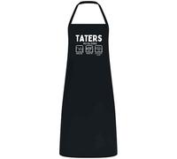 Be Buz Funny Potato Tater Kitchen Apron Taters Potatoes Boil 'Em Mash' Em Stick' Em In a Stew Multicolor Apron for Women, Men, Waiter, Waitress (Black)
