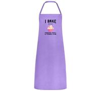Be Buz I Bake Because Punching People Is Frowned Upon Apron Funny Multicolor Unisex Chef Apron for Men and Women Cooking Baking Apron (Digital Lavender)