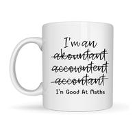 Be Buz I’m Good at Maths Funny Accountant Coffee Mug - Humorous Math Lover Gift - 11oz Ceramic Cup for Accountant CPA Bookkeeper - Office Desk Joke Mug (White)