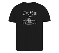 Be Buz I'm Fine Funny T-Shirt - Thumbs-Up Graphic Tee - Everything is Fine Humor Shirt - Sarcastic Gift T-Shirt for Men & Women (UK, Alpha, XL, Regular, Regular, Black)