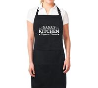 Be Buz Nanas Kitchen Happiness is Homemade Funny Aprons for Womens Granny Aprons Gift for Him Her Chef Apron Kitchen Apron BBQ Apron Grill Apron Mother Day Gift Black Apron