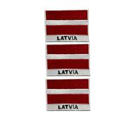 Be Buz National Country Flag Iron On Patch, Set of 3, Embroidered Fabric Applique, 7cm x 5cm, Rectangular, United Kingdom Theme, for Jackets, Bags, Hats and Crafts (Latvia)