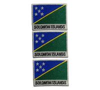 Be Buz National Country Flag Iron On Patch, Set of 3, Embroidered Fabric Applique, 7cm x 5cm, Rectangular, United Kingdom Theme, for Jackets, Bags, Hats and Crafts (Solomon Islands)