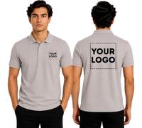 Be Buz Personalised Black Polo Shirt Custom Logo Printed Workwear Polo for Men Women | 50% Cotton 50% Polyester | XS-2XL Business Uniform (UK, Alpha, M, Regular, Regular, Stone)