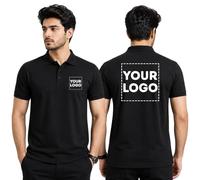 Be Buz Personalised Black Polo Shirt Custom Logo Printed Workwear Polo for Men Women | 50% Cotton 50% Polyester | XS-2XL Business Uniform (UK, Alpha, M, Regular, Regular, Black)