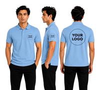 Be Buz Personalised Logo Polo Shirt, Workwear Polo Shirt with Your Company Logo, Business Uniform Staff Shirt Polo for Men and Women (UK, Alpha, M, Regular, Regular, Sky Blue)