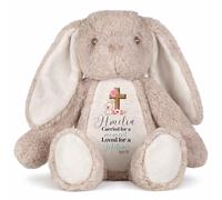 Be Buz Personalized Baby Loss Memorial Bunny Stuffed Animal, Custom Plush Toy, Carried for a Moment Loved for a Lifetime, Gift for Grieving Parents (Light Brown)