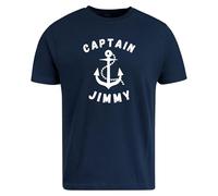 Be Buz Personalized Captain T-Shirt Custom Nautical Anchor Boat Captain Sailor Shirt Sailing Gifts for Boat Captains and Sailors Men Women (UK, Alpha, L, Regular, Regular, Navy Blue)