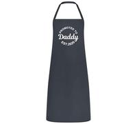 Be Buz Promoted to Daddy Est. 2025 Apron New Dad Gifts from Wife, Daughter, or Son Funny Father’s Day Apron for Dad or Husband Birthday Gift (Charcoal)