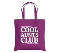 Be Buz Proud Member Cool Aunts Club Tote Bag - Cotton Reusable Bag for Women - Funny “Like a Mom but Cooler” Tote - Gift for Aunts, Sisters, and Friends (Magenta)