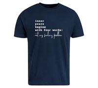 Be Buz Sarcastic T-Shirt Inner Peace Begins with Four Words Not My Fucking Problem Funny T-Shirt for Women's (UK, Alpha, XL, Regular, Regular, Navy Blue)